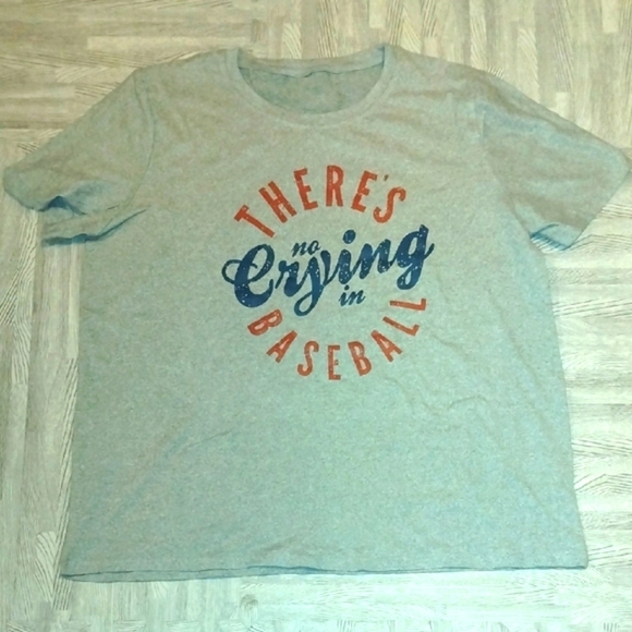 Gray Graphic T-Shirt with Baseball Print - Picture 1 of 4
